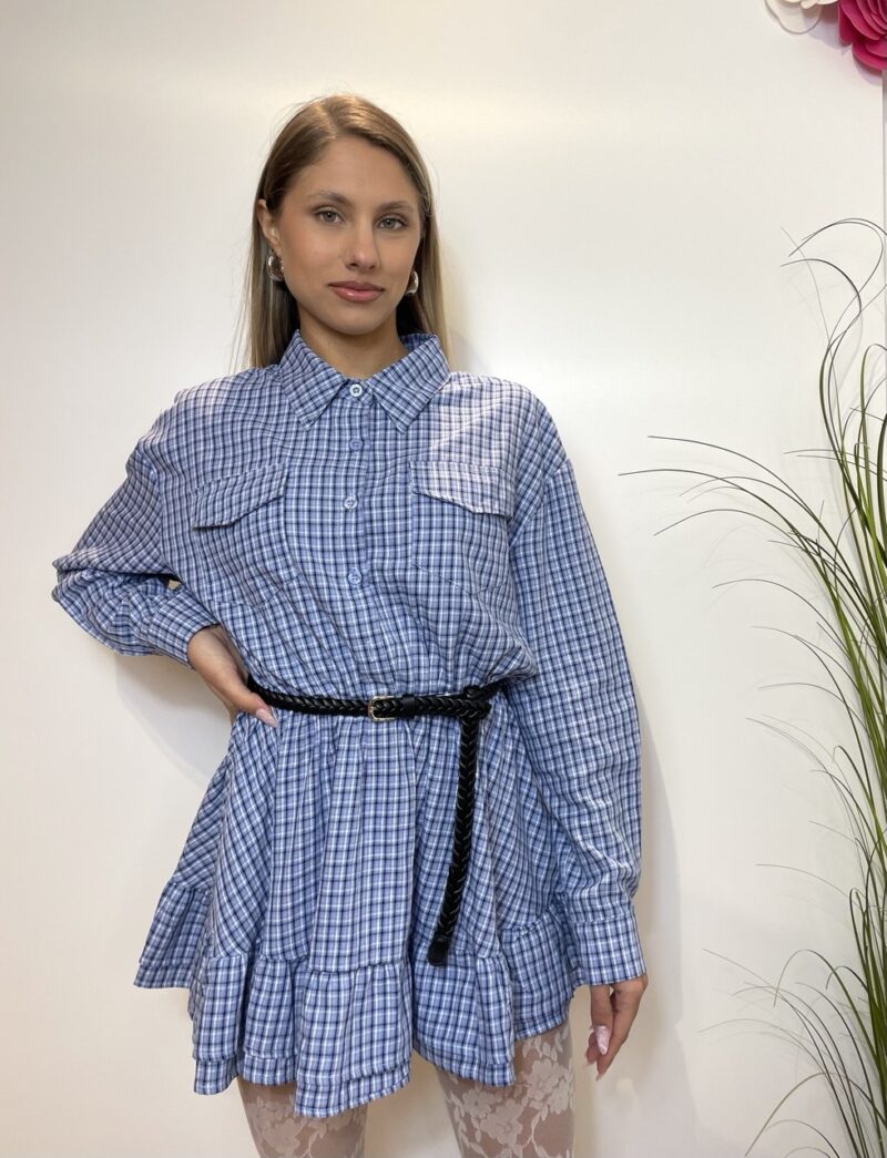 Mini abito camicia a quadretti