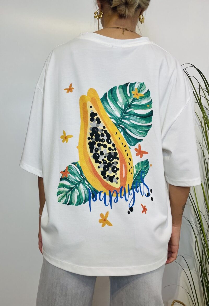 T-shirt stampa Papaya con charm - immagine 3