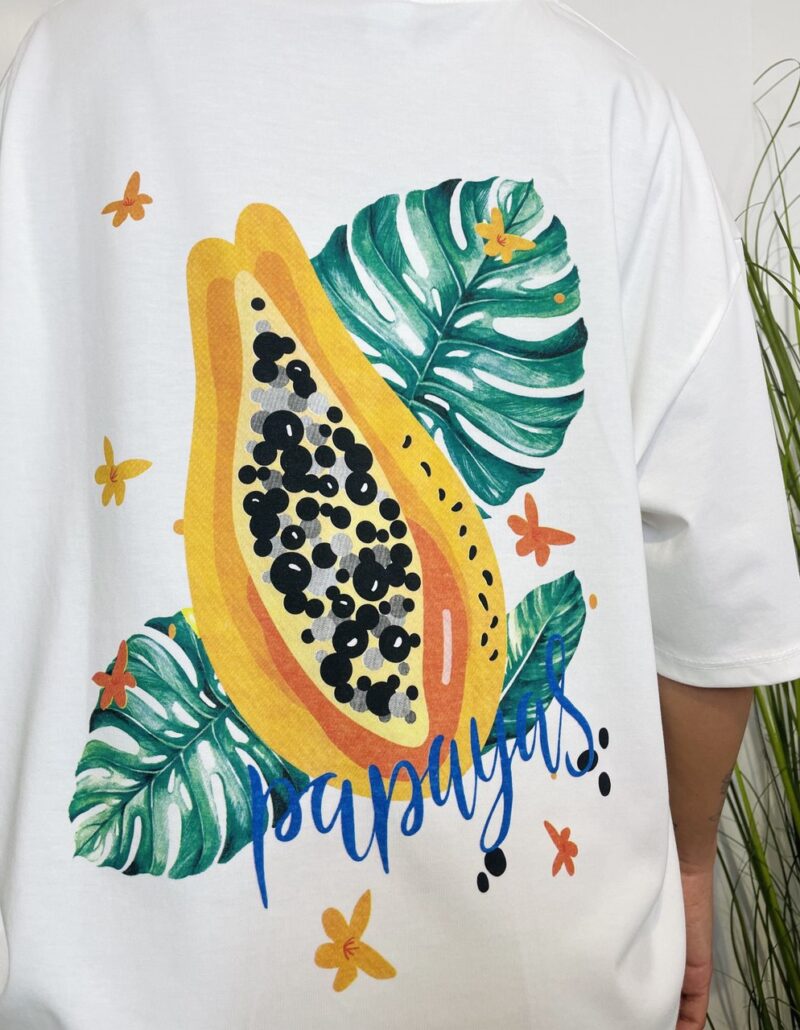 T-shirt stampa Papaya con charm - immagine 5