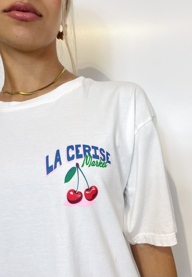 T-shirt stampa La cerise bianca