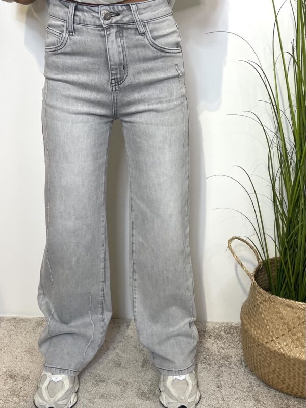 Denim grigio gamba dritta