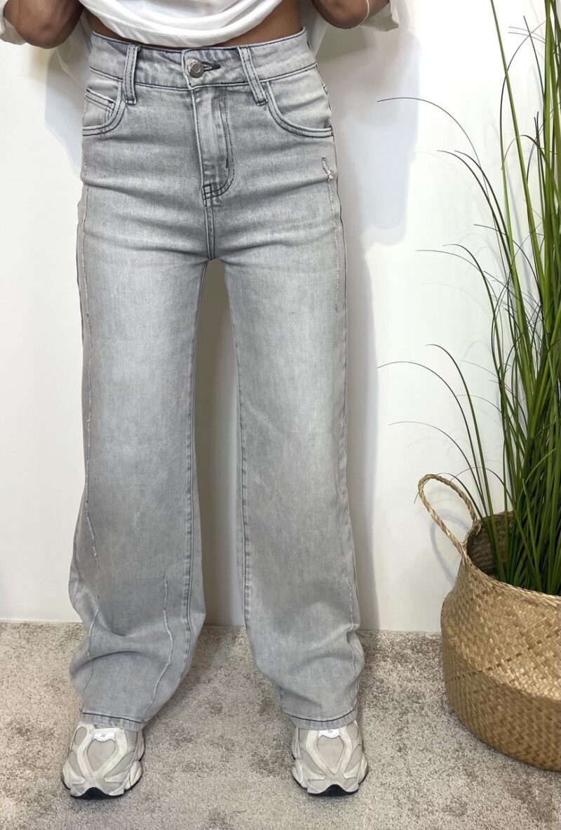 Denim grigio gamba dritta