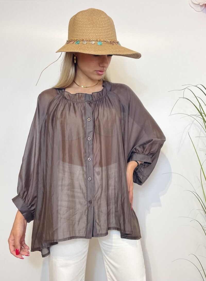 Camicia con manica a palloncino e scollo arricciato - immagine 3