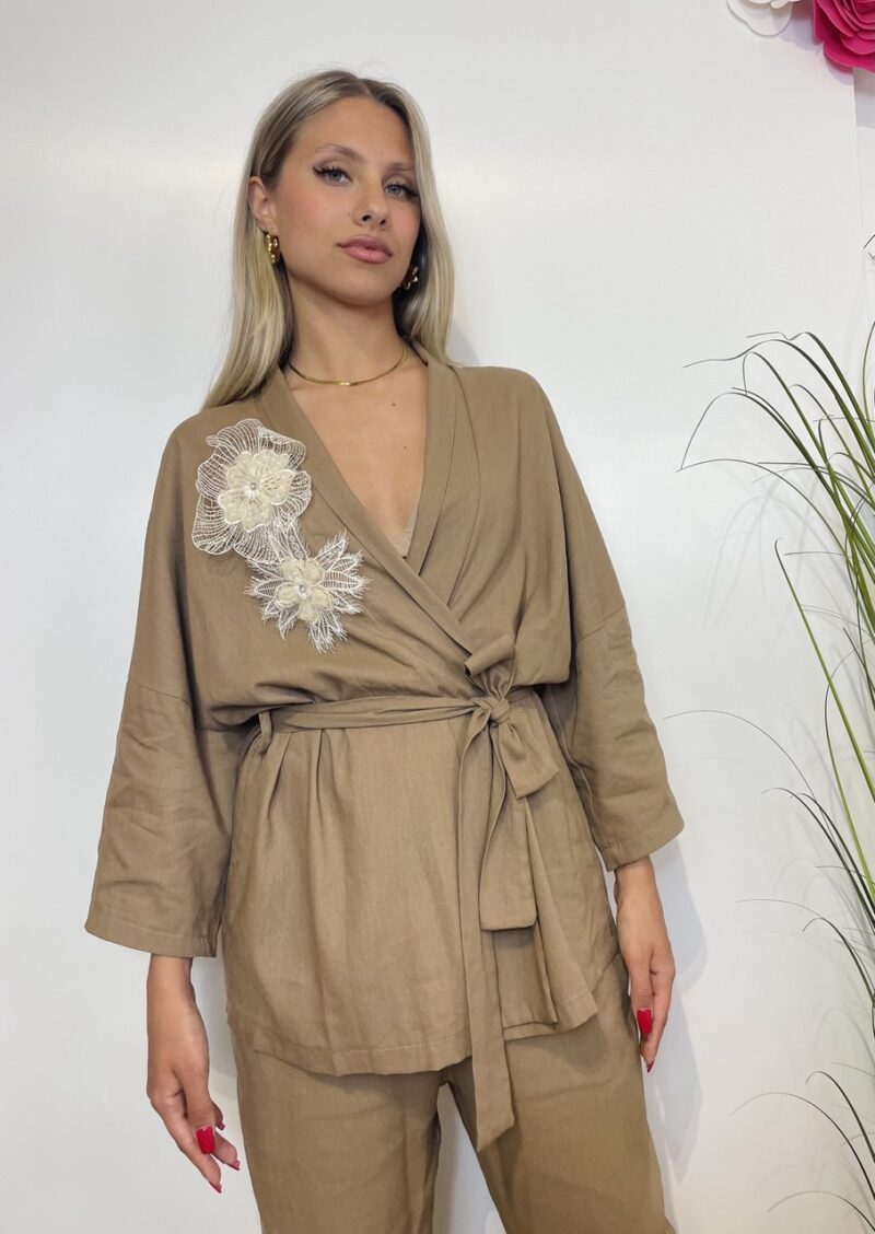 Coordinato kimono biscotto - immagine 5