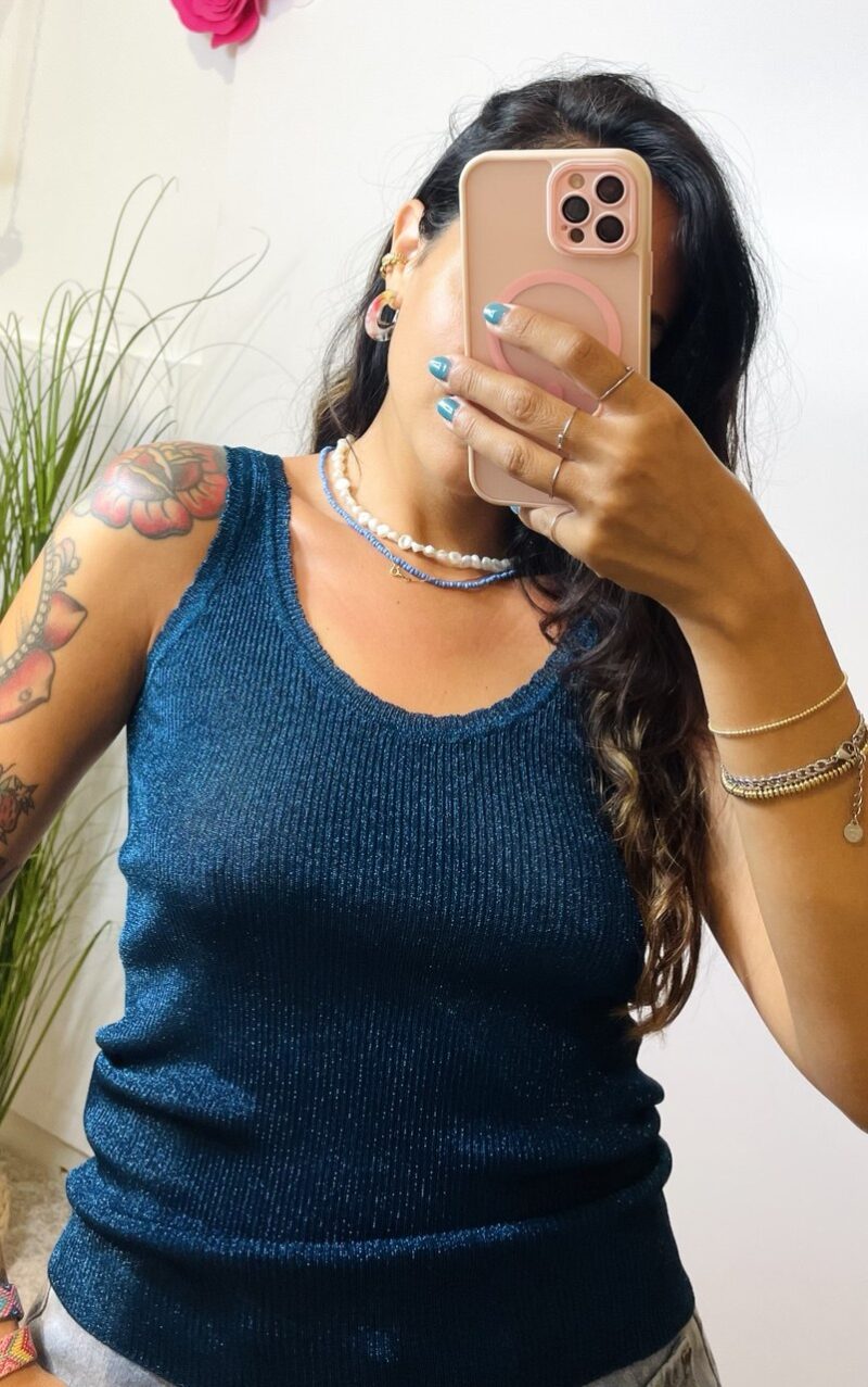Top lurex Arya blu Artlove - immagine 2