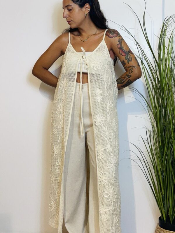 Gilet lungo in crochet
