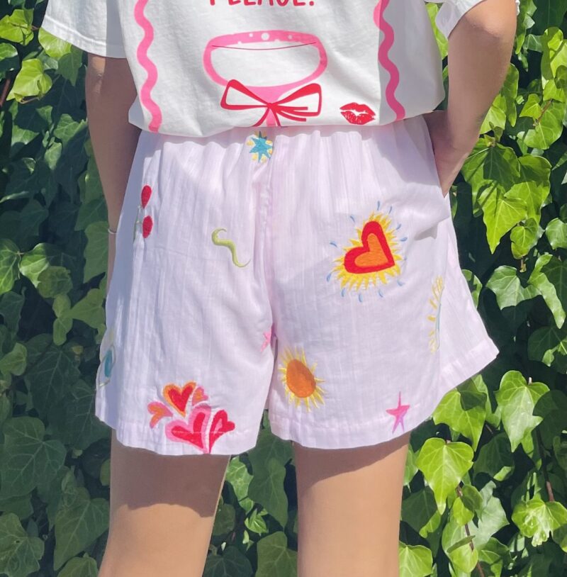 Shorts in cotone con ricami La Petite Etoile - immagine 3
