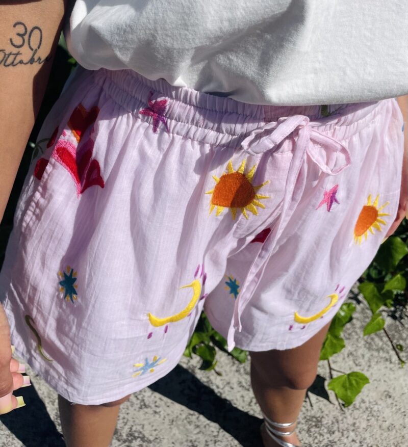 Shorts in cotone con ricami La Petite Etoile - immagine 5