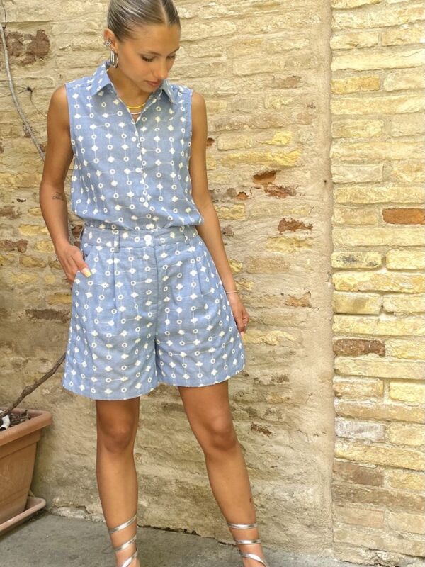 Bermuda chambray con ricami La Petite Etoile