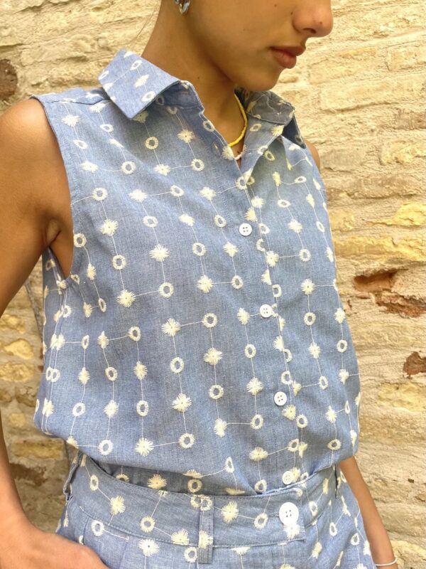 Camicia chambray con ricami La Petite Etoile