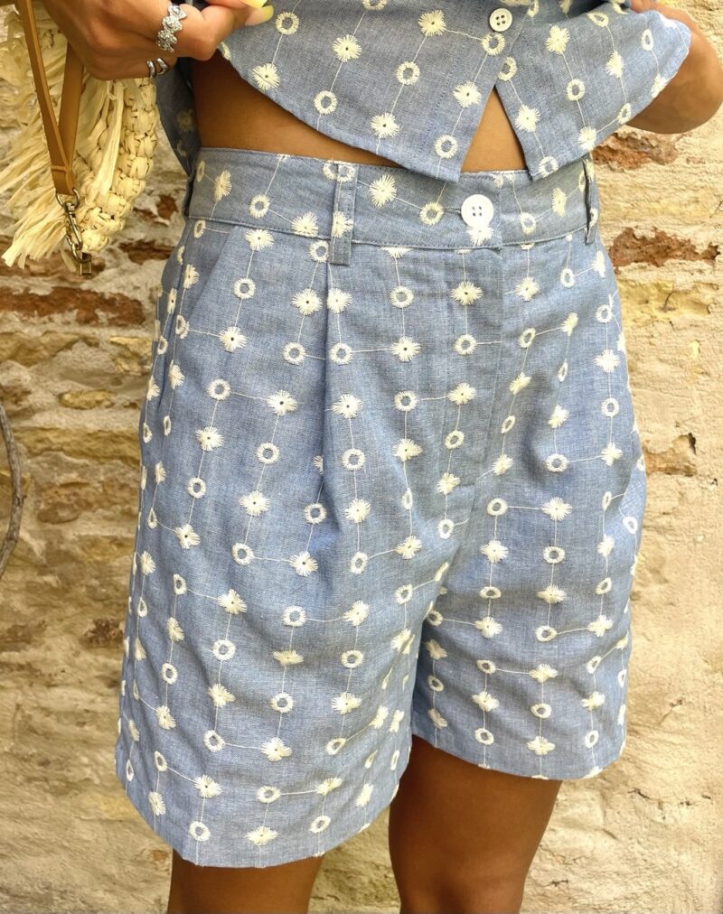 Bermuda chambray con ricami La Petite Etoile - immagine 3
