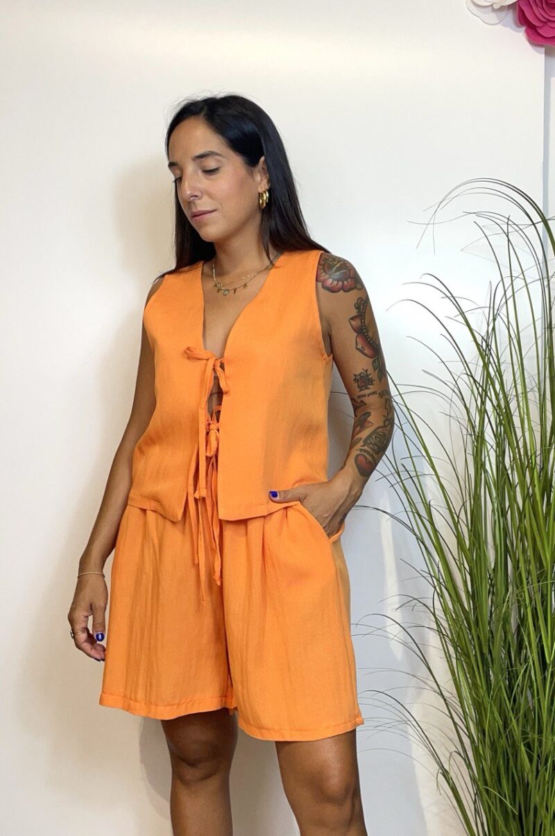 Coordinato fiocchetti arancio