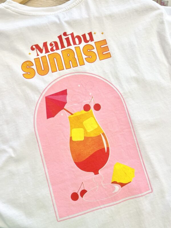 T-shirt stampa Malibù bianca
