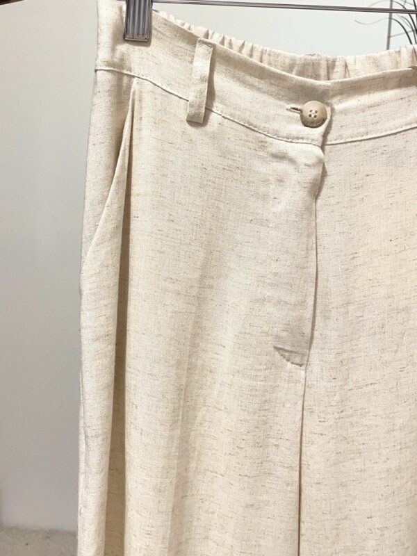 Pantalone gamba dritta in lino e viscosa